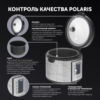 Мультиварка Polaris IQ Home PMC 5020 Wi Fi 5л 750Вт серебристый/черный от магазина РЭССИ