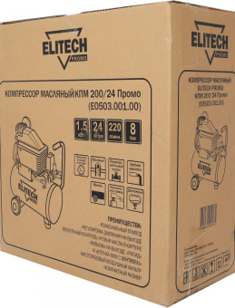 Компрессор поршневой Elitech КПМ 200/24 Промо масляный 220л/мин 24л 1500Вт красный/черный от магазина РЭССИ