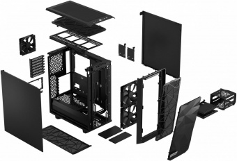 Корпус Fractal Design Meshify 2 Compact Solid черный без БП ATX 5x120mm 4x140mm 2xUSB3.0 audio bott PSU от магазина РЭССИ