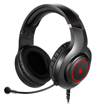 Наушники с микрофоном A4Tech Bloody G220 черный 2м мониторные оголовье (G220 AUX3.5-4PIN + USB) от магазина РЭССИ