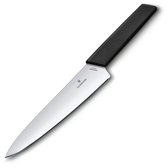 Нож кухонный Victorinox Swiss Modern (6.9013.19B) стальной разделочный лезв.190мм прямая заточка черный блистер от магазина РЭССИ