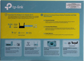 Роутер беспроводной TP-Link TL-MR150 N300 10/100BASE-TX/4G cat.4 черный от магазина РЭССИ