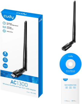 Сетевой адаптер Wi-Fi Cudy WU1400 AC1300 USB 3.0 (ант.внеш.несъем.) 1ант. от магазина РЭССИ