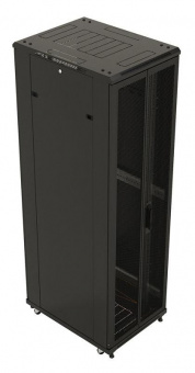 Шкаф коммутационный Hyperline (TTBR-4266-DD-RAL9004) напольный 42U 600x600мм пер.дв.перфор. задн.дв.перфор. 2 бок.пан. 800кг черный 510мм 2055мм IP20 сталь от магазина РЭССИ