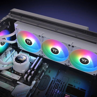 Система водяного охлаждения Thermaltake TH420 V2 Ultra Snow Edition ARGB Soc-AM5/AM4/1151/1200/1700 белый 4-pin 34.7dB Al+Cu LCD Ret (CL-W407-PL14SW-A) от магазина РЭССИ