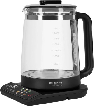 Чайник электрический Red Solution KG1330D 2л. 2000Вт прозрачный/черный корпус: пластик/стекло от магазина РЭССИ