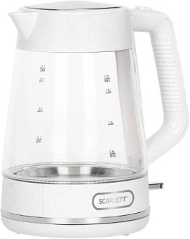 Чайник электрический Scarlett SC-EK27G104 1.7л. 2200Вт белый корпус: стекло/пластик от магазина РЭССИ