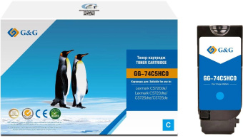 Картридж лазерный G&G GG-74C5HC0 74C5HC0 голубой (12000стр.) для Lexmark CS720de/CS720dte/CS725dte/CS725de от магазина РЭССИ