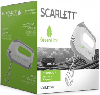 Миксер ручной Scarlett SC-HM40S17 300Вт белый от магазина РЭССИ