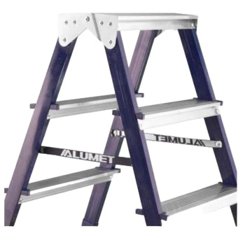 Cтремянка Алюмет двухсторонняя стальная 2х3 ступеней. Серия MD 8203 MD8203 от магазина РЭССИ