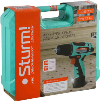Дрель-шуруповерт Sturm! CD3512SC аккум. патрон:быстрозажимной (кейс в комплекте) от магазина РЭССИ