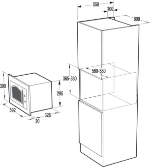 Микроволновая печь Gorenje BM235CLI 23л. 800Вт слоновая кость (встраиваемая) от магазина РЭССИ