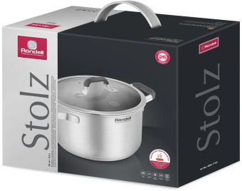 Кастрюля Rondell Stolz RDS-1754 5.2л. d=24см (с крышкой) стальной от магазина РЭССИ