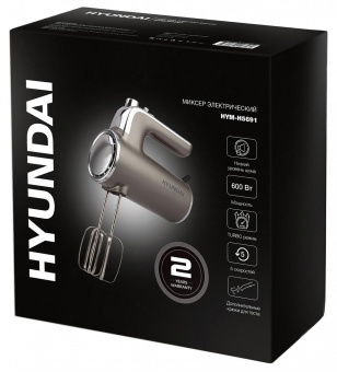 Миксер ручной Hyundai HYM-H5691 600Вт серебристый от магазина РЭССИ
