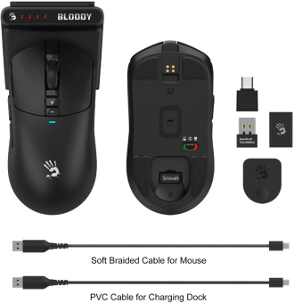 Мышь A4Tech Bloody R72 Ultra Duo черный оптическая 20000dpi беспров. USB/USB-C 7but от магазина РЭССИ