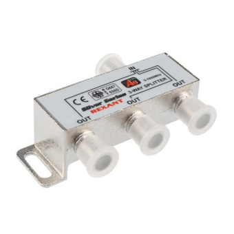Делитель ТВ х 3 + 4шт. F BOX 5-1000 МГц Silver, от магазина РЭССИ