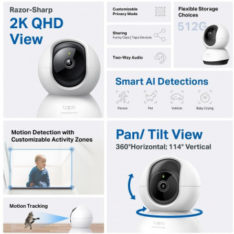 Камера видеонаблюдения IP TP-Link Tapo C220 4-4мм цв. корп.:белый от магазина РЭССИ