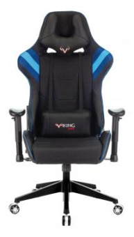 Кресло игровое Zombie VIKING 4 AERO черный/синий текстиль/эко.кожа с подголов. крестов. пластик от магазина РЭССИ