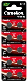 Батарейка AG3/LR736/LR41/392A Camelion Alkaline 1.5V отрывные (10 шт. в блистере) от магазина РЭССИ