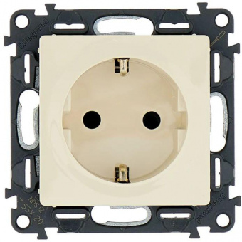 Розетка силов. Legrand Valena Life 753520 откр. зазем. штор. IP20 слоновая кость от магазина РЭССИ