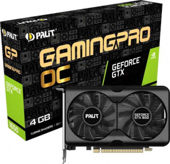 Видеокарта Palit PCI-E PA-GTX1650 GP OC 4G D6 NVIDIA GeForce GTX 1650 4096Mb 128 GDDR6 1410/12000 HDMIx1 DPx2 HDCP Ret от магазина РЭССИ