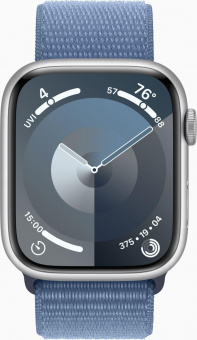 Смарт-часы Apple Watch Series 9 A2980 45мм OLED корп.серебристый Sport Loop рем.синий разм.брасл.:145-220мм (MR9F3ZP/A) от магазина РЭССИ