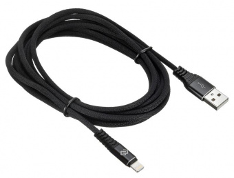 Кабель Digma LIGHT-3M-BRAIDED-BLK USB (m)-Lightning (m) 3м черный от магазина РЭССИ