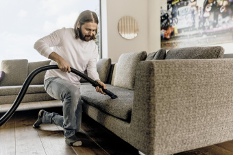 Строительный пылесос Karcher WD 2 Plus V-12/6/18/C 1000Вт (уборка: сухая/влажная) желтый от магазина РЭССИ