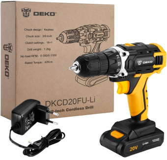 Дрель-шуруповерт Deko DKCD20FU-Li аккум. патрон:быстрозажимной (063-4102) от магазина РЭССИ