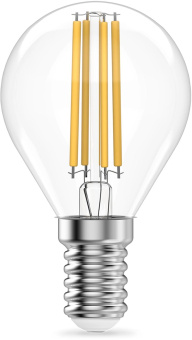 Лампа филам. Gauss Filament 10Вт цок.:E14 шар св.свеч.бел.нейт. (упак.:10шт) (52120) от магазина РЭССИ