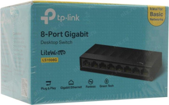 Коммутатор TP-Link LS1008G 8G неуправляемый от магазина РЭССИ