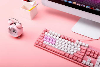 Клавиатура A4Tech Bloody B800 Dual Color механическая розовый/белый USB for gamer LED от магазина РЭССИ