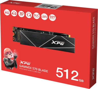 Накопитель SSD A-Data PCIe 4.0 x4 512GB AGAMMIXS70B-512G-CS XPG Gammix S70 Blade M.2 2280 от магазина РЭССИ