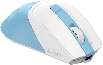 Мышь A4Tech Fstyler FG45CS Air голубой/белый оптическая (2000dpi) silent беспроводная USB для ноутбука (7but) от магазина РЭССИ