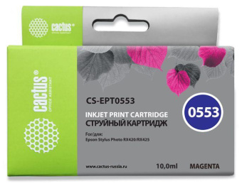Картридж струйный Cactus CS-EPT0553 T0553 пурпурный (10мл) для Epson Stylus RX520/Stylus Photo R240 от магазина РЭССИ