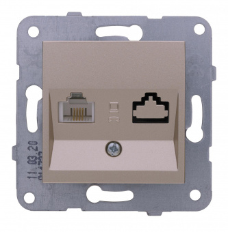 Розетка телеф. Panasonic Karre Plus & Arkedia Slim WKTT04022BR-RU скрыт. IP20 бронза (упак.:1шт) от магазина РЭССИ