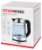 Чайник электрический Starwind SKG3081 1.7л. 1700Вт черный/серебристый (корпус: стекло) от магазина РЭССИ