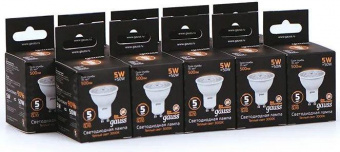 Лампа светодиодная Gauss Black 5Вт цок.:GU10 рефлектор 220B 3000K св.свеч.бел.теп. MR16 (упак.:10шт) (101506105) от магазина РЭССИ