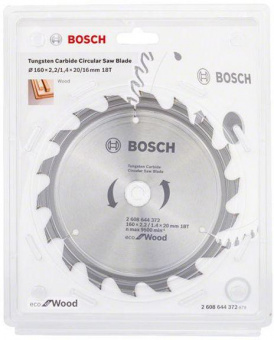 Диск пильный по дер. Bosch Eco for wood (2608644372) d=160мм d(посад.)=20мм (циркулярные пилы) (упак.:1шт) от магазина РЭССИ