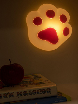 Ночник Lucia Мяшки-светяшки Кошачья лапка Кошачья лапа силикон/пластик белый/розовый от магазина РЭССИ
