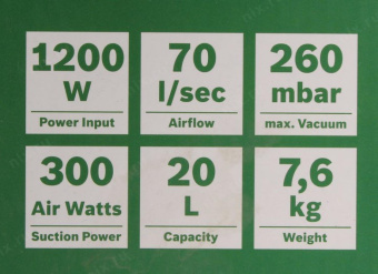 Строительный пылесос Bosch AdvancedVac20 1200Вт (уборка: сухая/влажная) зеленый от магазина РЭССИ