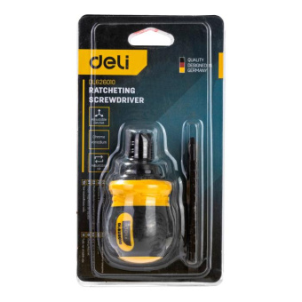 Двухсторонняя отвертка DELI с трещоткой PH2+SL6 DL626010 (Cr-V регулируемая длина 110-150мм диаметр хвостовика 6мм) 98381 от магазина РЭССИ