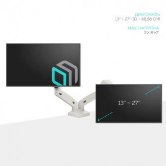 Кронштейн для мониторов Onkron G160W белый 13"-32" макс.16кг настольный поворот и наклон верт.перемещ. от магазина РЭССИ