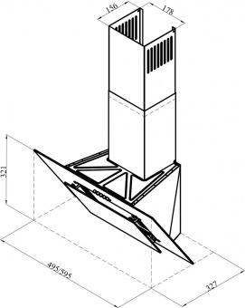 Вытяжка каминная Lex MIRA G 500 BLACK черный управление: кнопочное (1 мотор) от магазина РЭССИ