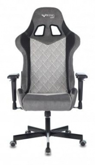 Кресло игровое Zombie VIKING 7 KNIGHT Fabric серый Loft ромбик текстиль/эко.кожа с подголов. крестов. металл от магазина РЭССИ