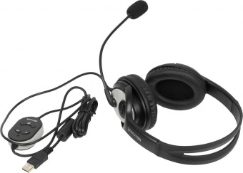 Наушники с микрофоном Microsoft LX-3000 Wired USB Black (аналог JUG-00015) черный/серебристый 1.8м мониторные оголовье (JUG-00014) от магазина РЭССИ