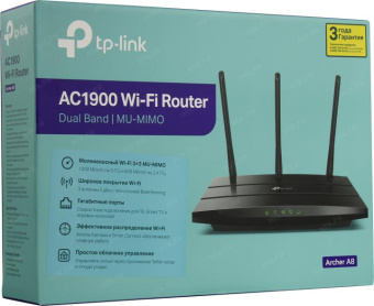 Роутер беспроводной TP-Link ARCHER A8 AC1900 10/100/1000BASE-TX черный от магазина РЭССИ