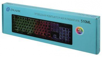 Клавиатура Оклик 510ML черный USB slim Multimedia LED от магазина РЭССИ