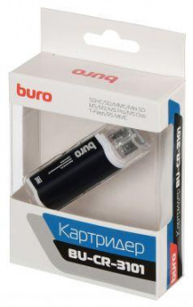 Устройство чтения карт памяти USB2.0 Buro BU-CR-3101 черный от магазина РЭССИ