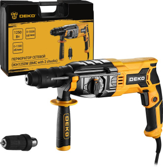 Перфоратор Deko DKH1250W патрон:SDS-plus уд.:3.2Дж 1250Вт (кейс в комплекте) от магазина РЭССИ
